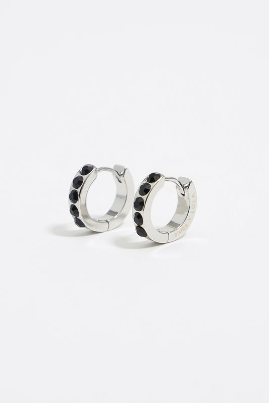 Silver crystal hoop earrings