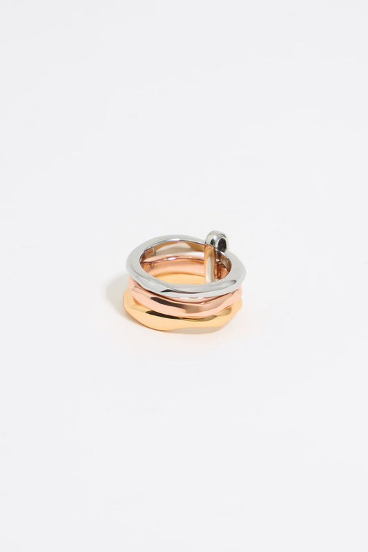 Textured multicolor triple ring