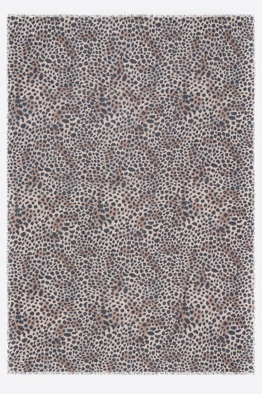 Khaki Cheetah fine sarong shawl