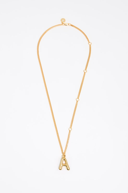 Gold letter A chain necklace