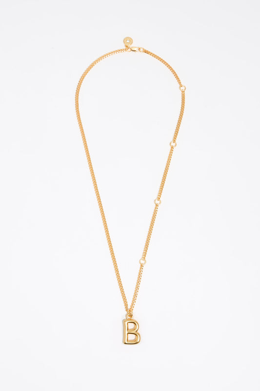 Gold letter B chain necklace