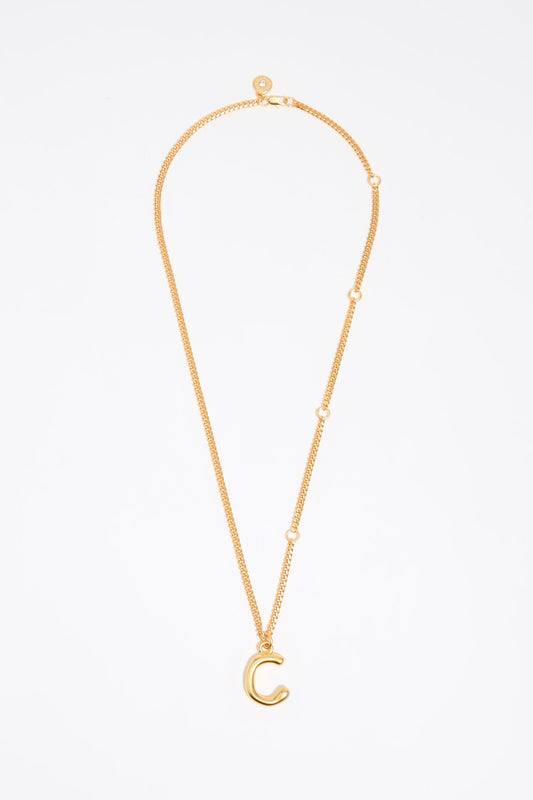 Gold letter C chain necklace
