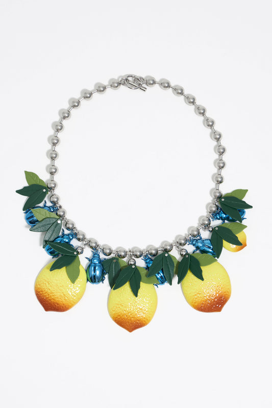 Blue beetles and lemons necklace