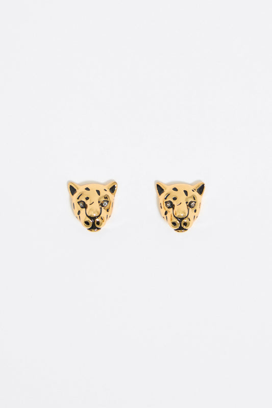 Gold panther earrings