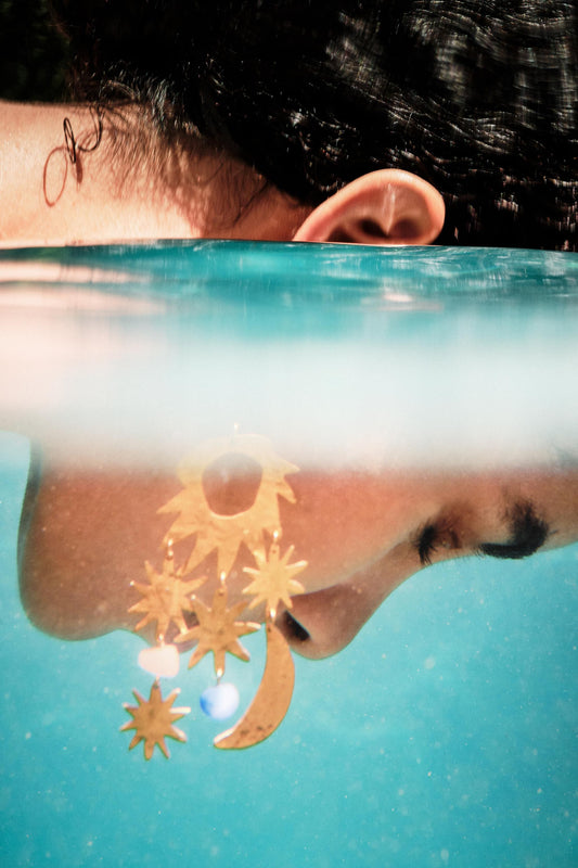 Golden sun earrings