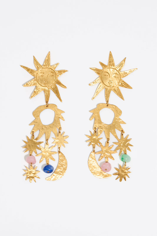 Golden sun earrings