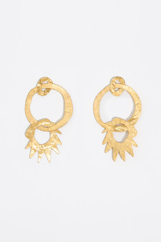 Gold sun hoop earrings
