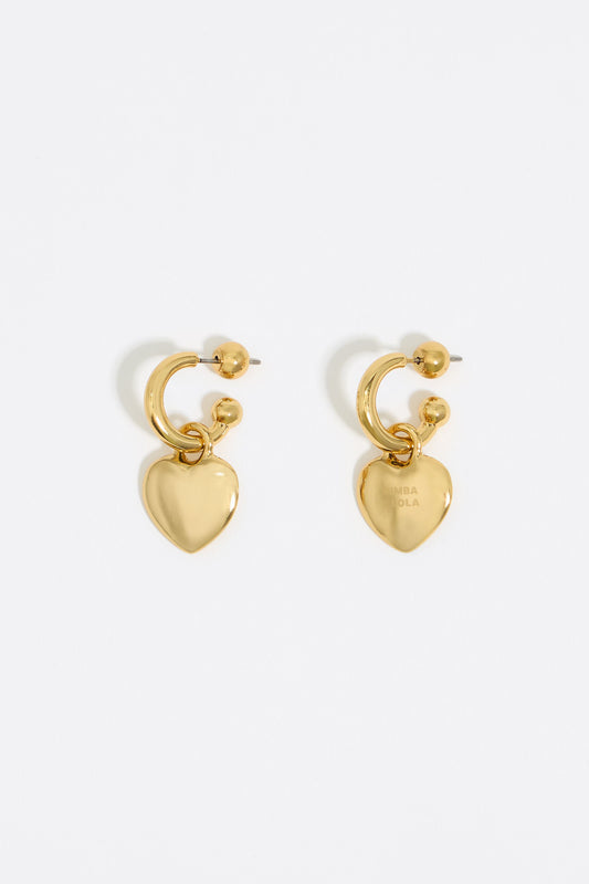 Gold heart hoop earrings