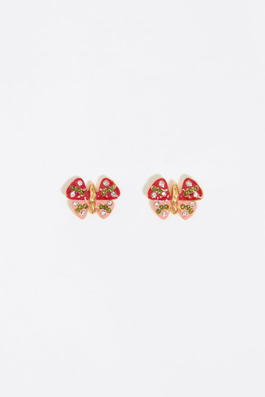Red butterfly earrings