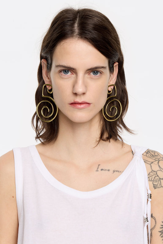 Gold spiral earrings