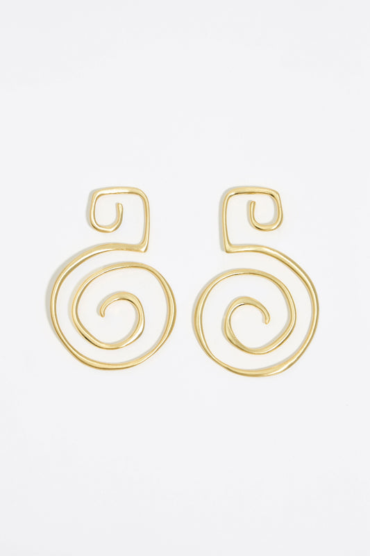 Gold spiral earrings