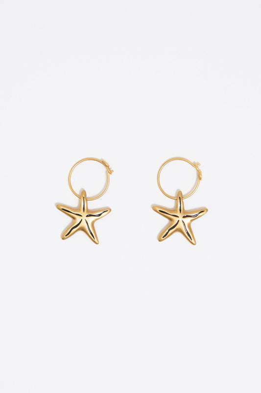 Black stars hoop earrings
