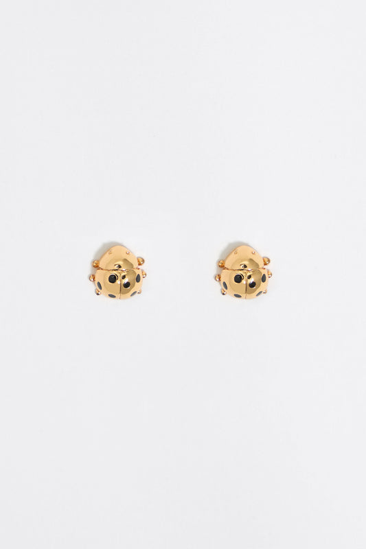Gold ladybug earrings