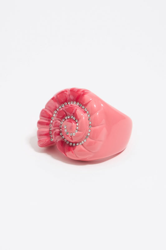 Pink resin shell bracelet