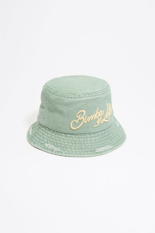 Green cotton bucket hat