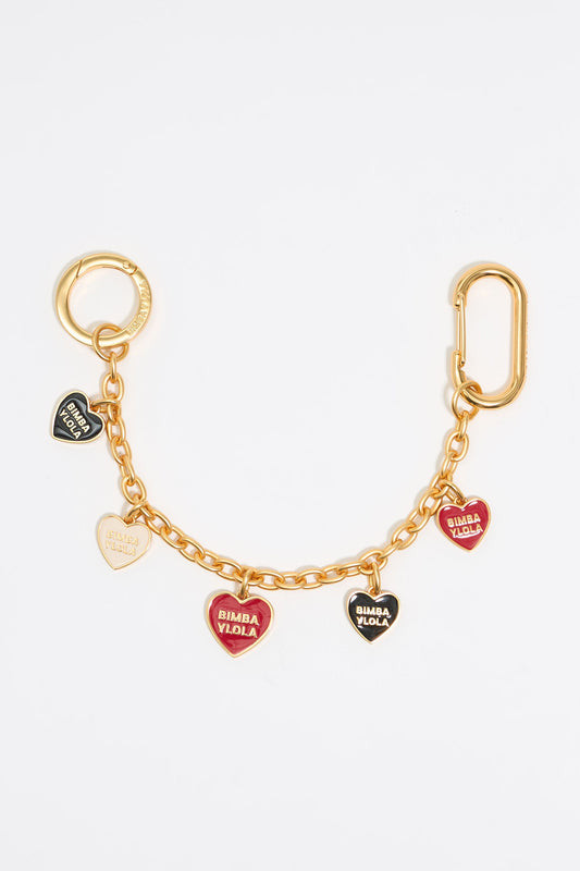 Hearts chain bag charm