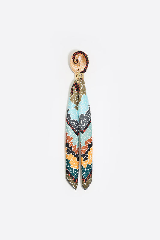 Multicolor logo scarf bag charm
