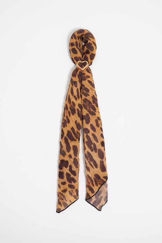 Charm natural leopard scarf