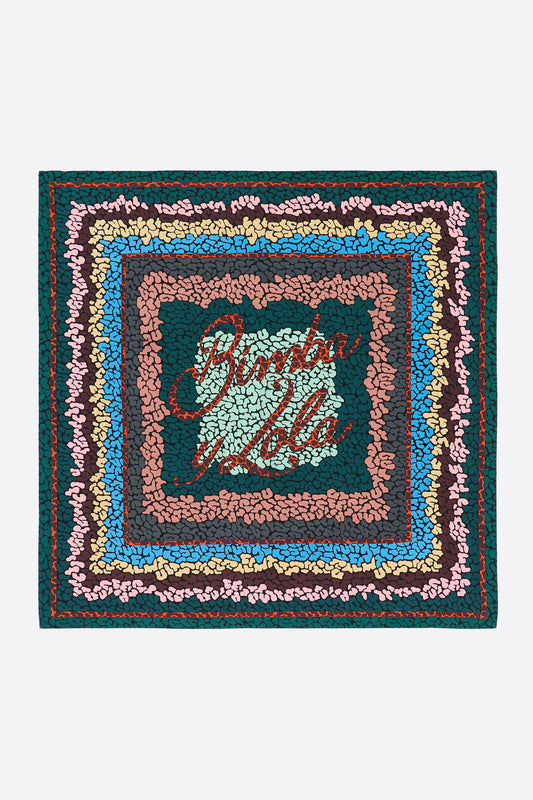 Black leopard borders and logo scarf