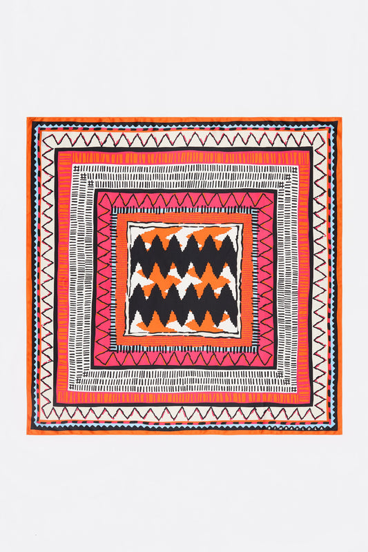 Strawberry ikat scarf