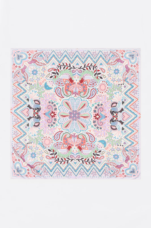 Lilac birds and mini print scarf