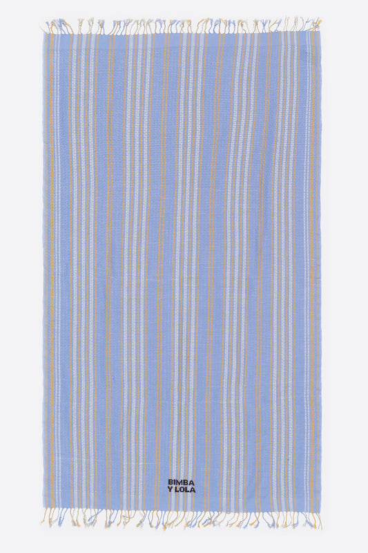 Blue woven striped towel