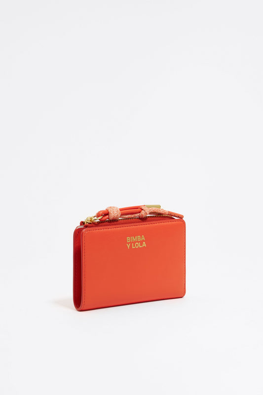 Acid coral leather purse