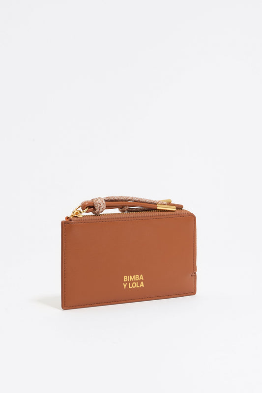 Tan leather card holder/coin purse