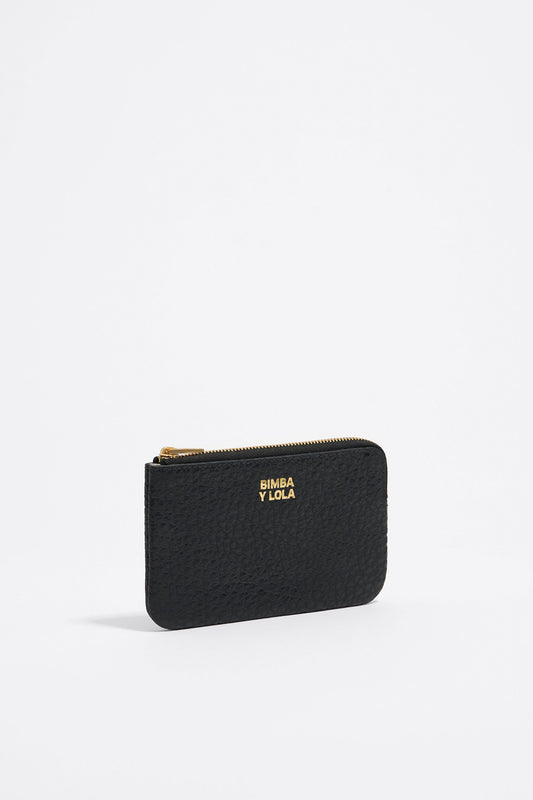 Black leather coin purse