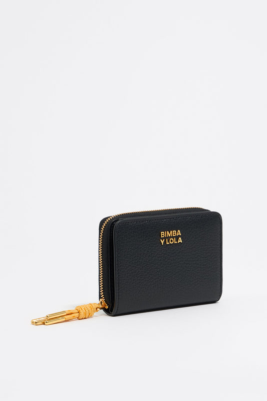 Black leather flap purse