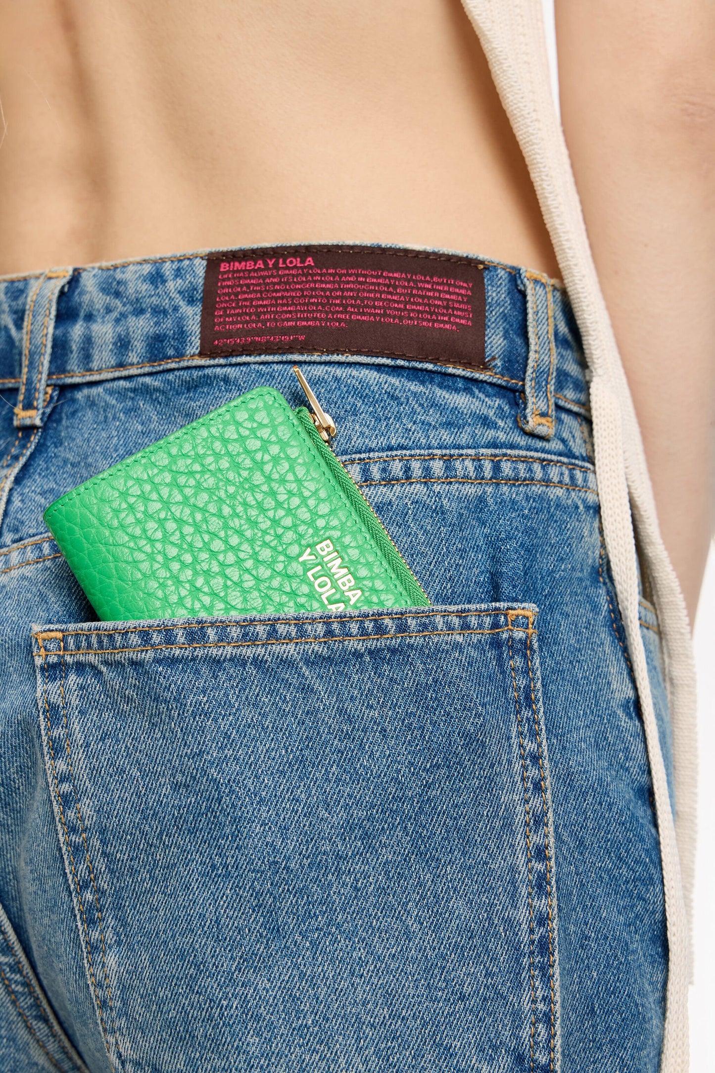 Green leather purse
