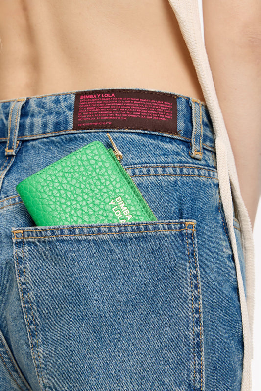 Green leather purse