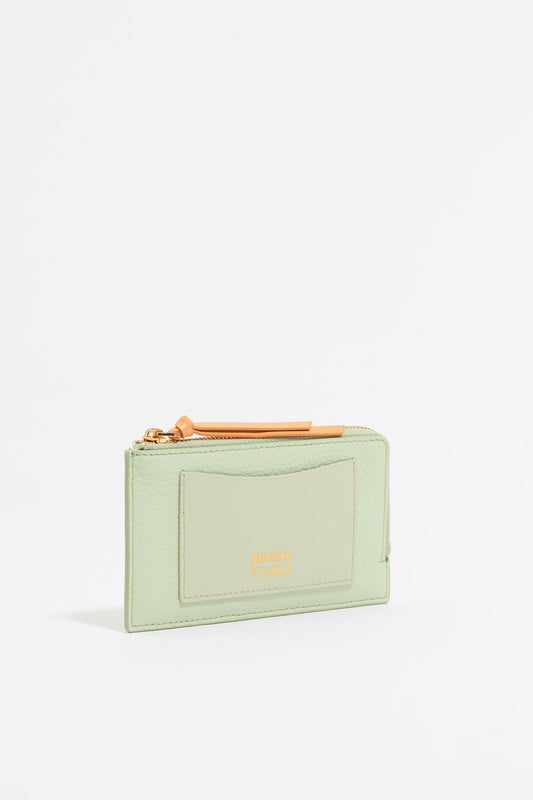 Pastel green leather coin purse/card holder