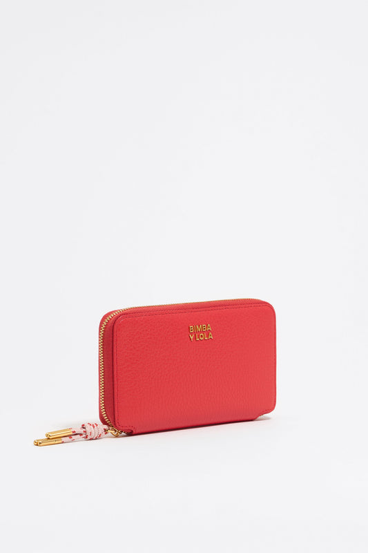 Poppy red leather horizontal wallet