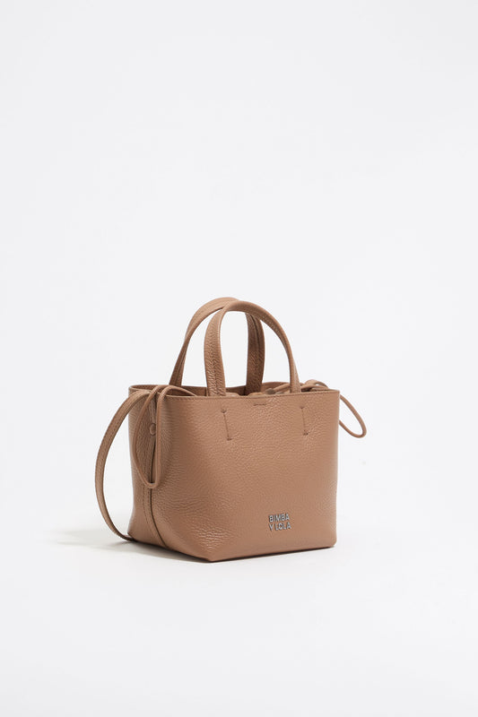 Mini light brown leather Chihuahua bag