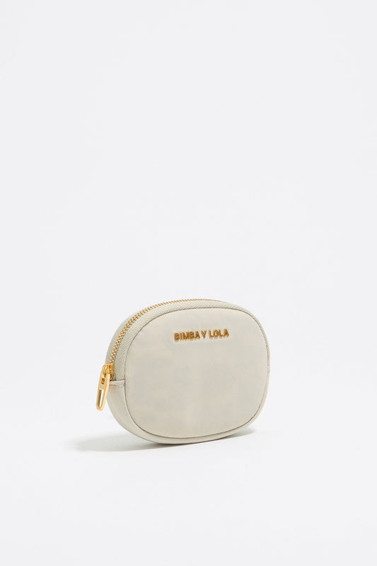 Stone white nylon oval coin purse