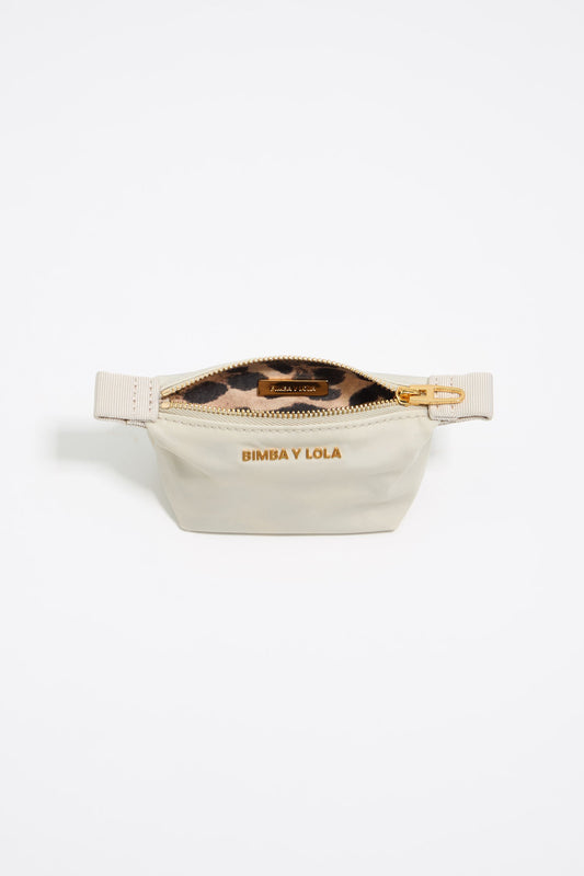 Mini stone white nylon trapezium coin purse