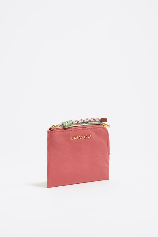 Pink nylon coin purse