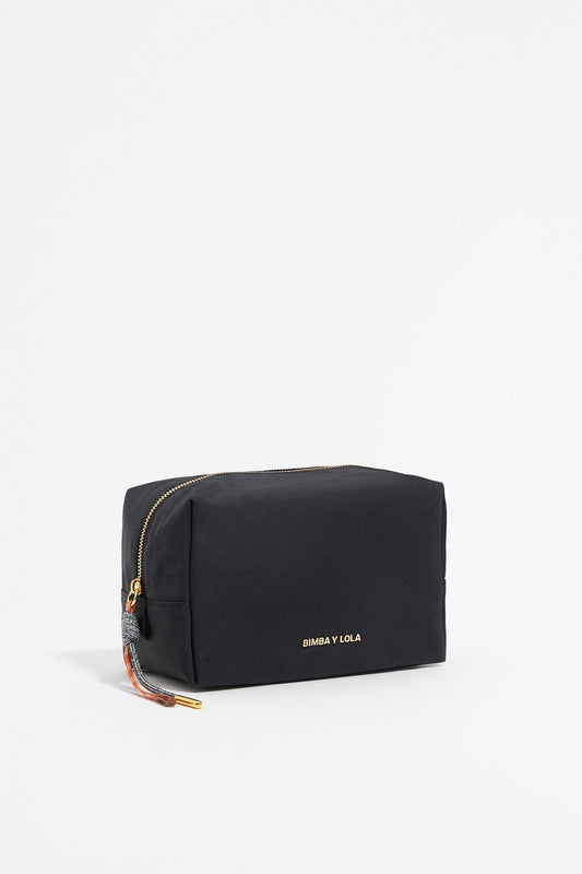 Medium black nylon make-up case