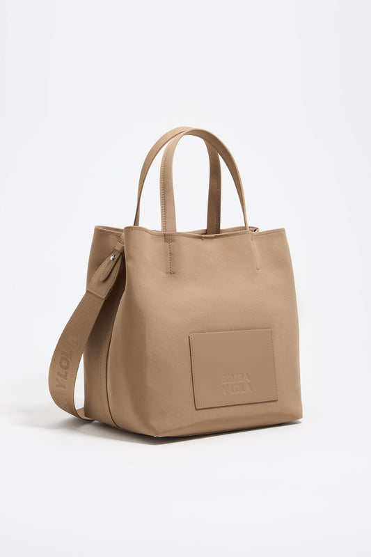 Large bark brown nylon Chihuahua shopper bag
