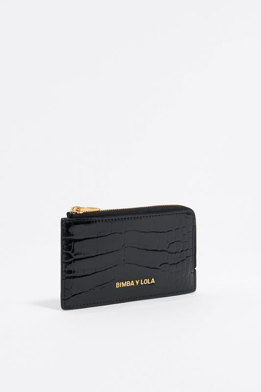 Black mock croc card holder/coin purse