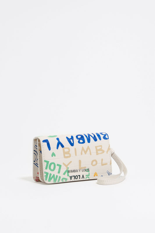 Ivory mock croc BIMBA logos coin purse