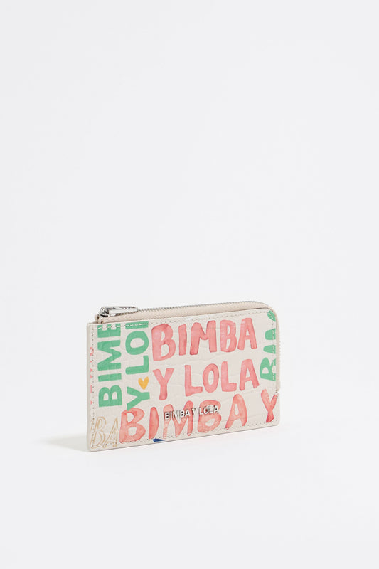 Ivory mock croc BIMBA logos purse
