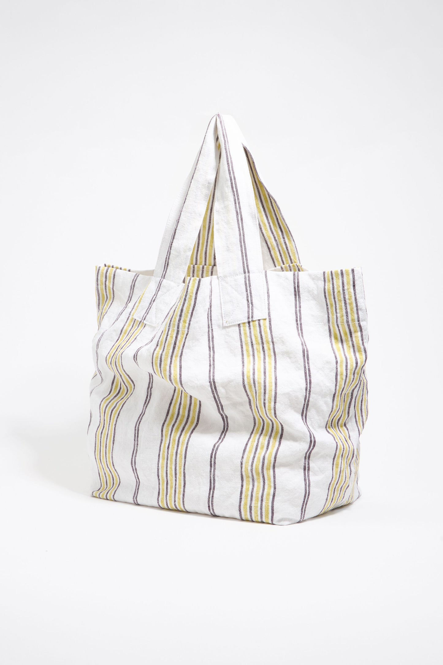 Lime linen maxi shopper bag