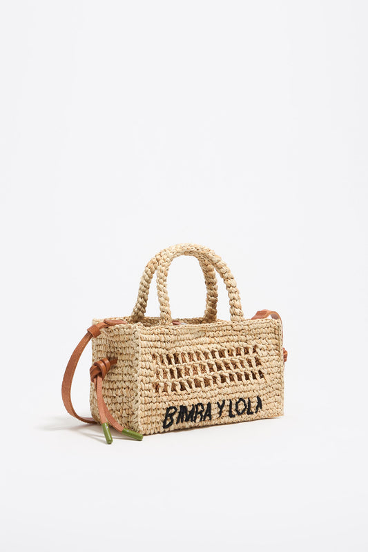 Small natural raffia bag