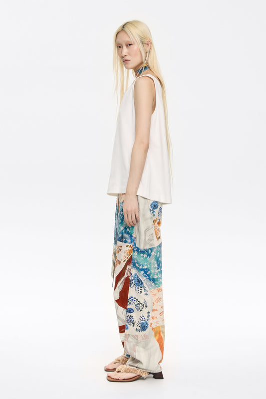 BARREL - Orange Patchwork jeans