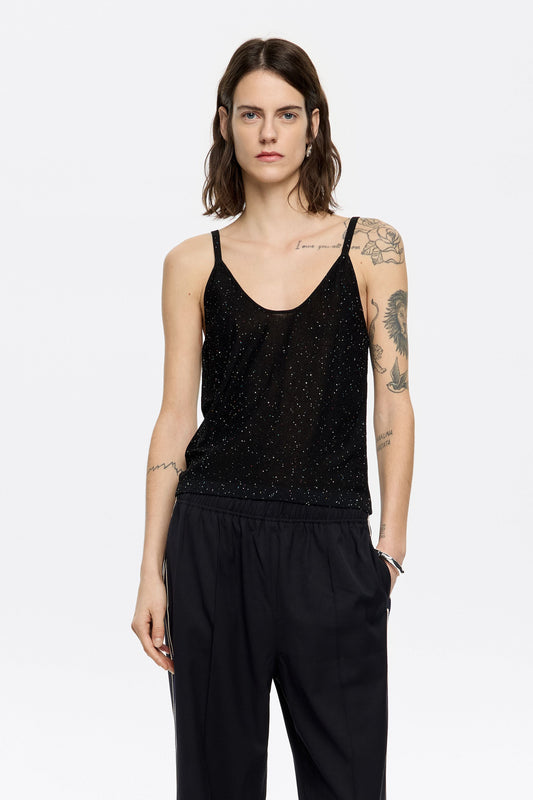 Black knit top