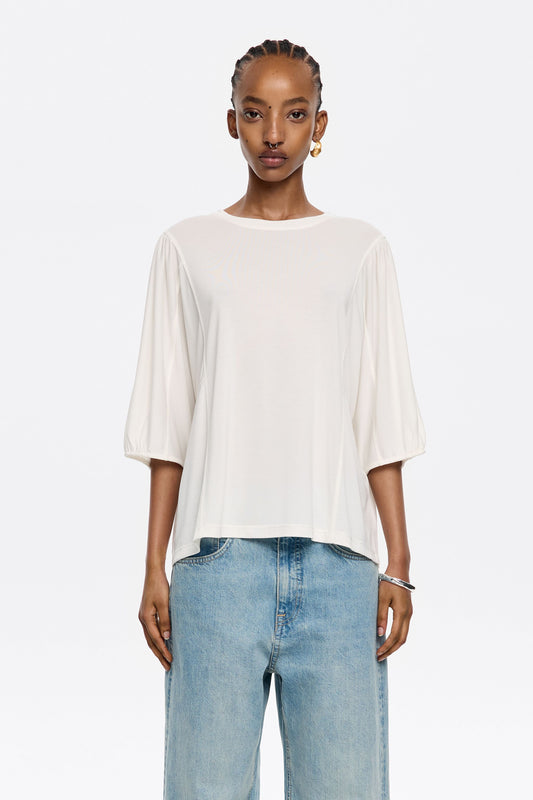 Ivory fluid straight T-shirt