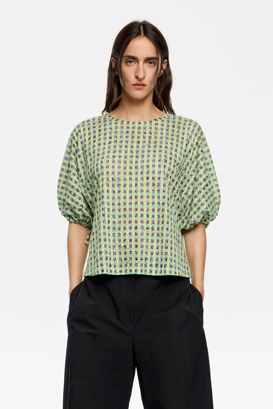 Green checked T-shirt
