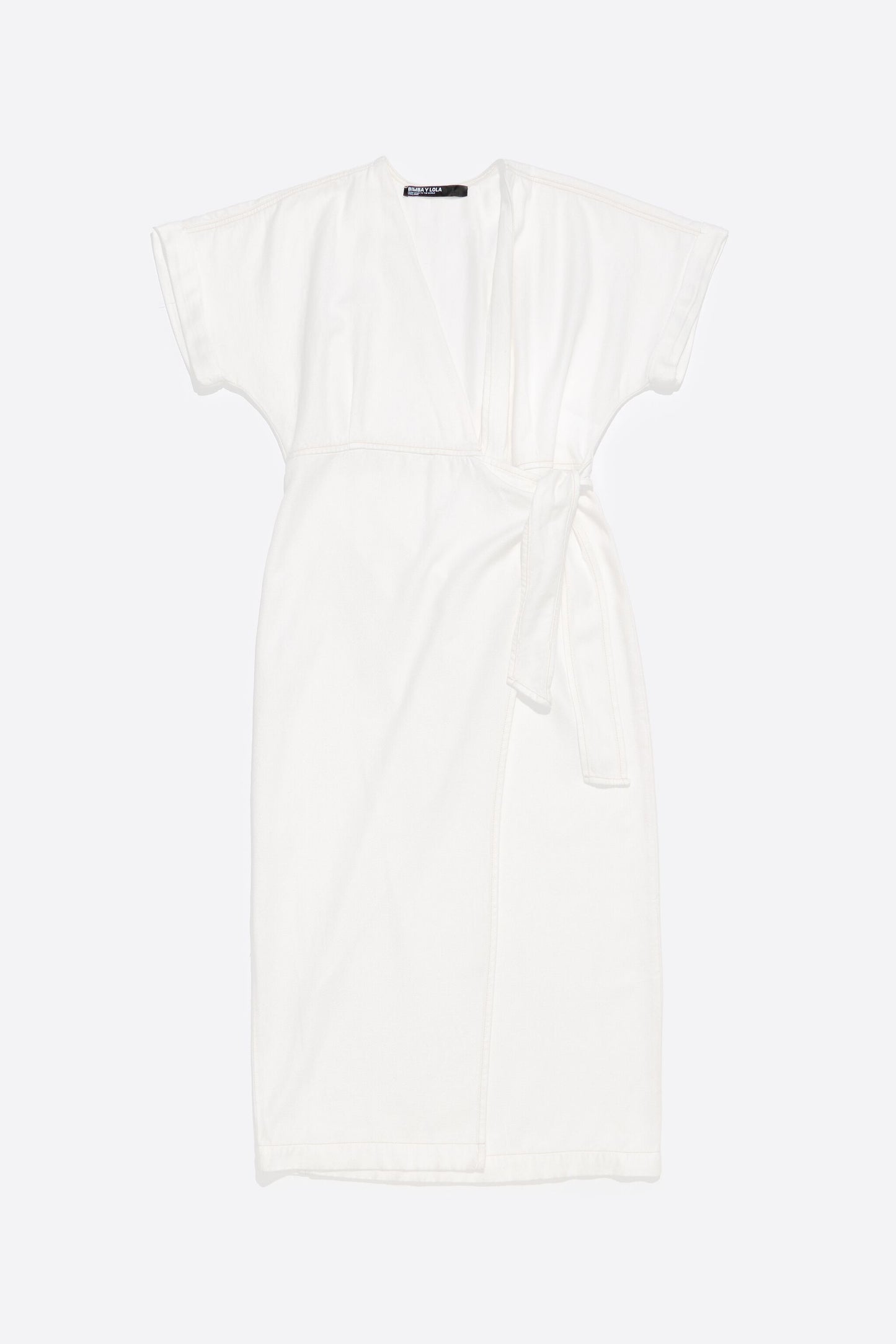 White wrap midi dress